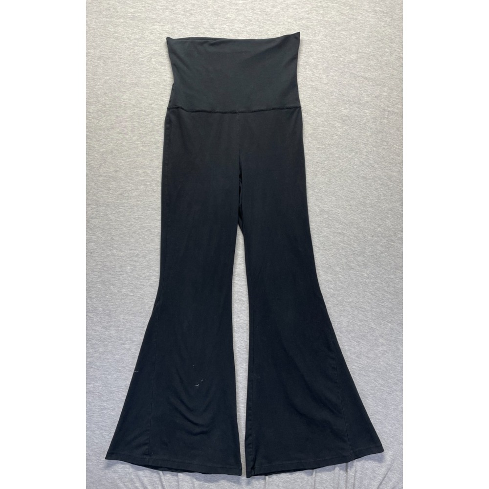 Offline by Aerie Foldover High Rise Super Flare Leggings Womens Large Black Yoga